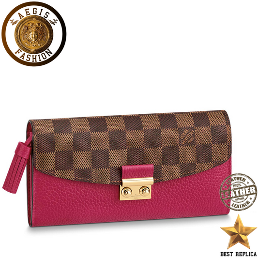 replica-louis-vuitton-croisette-damier-canvas-lie-de-vin-red-wallet-aegis-fashion
