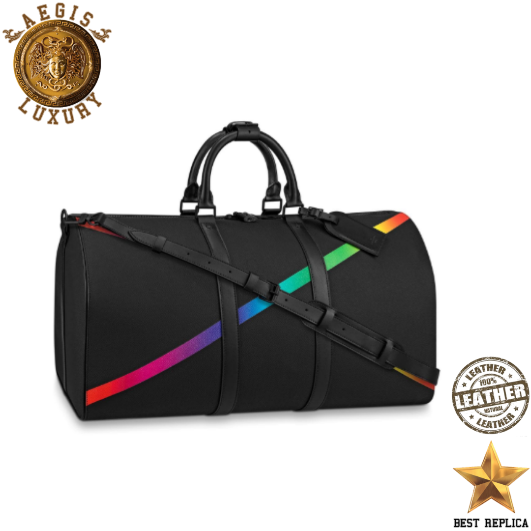 replica-louis-vuitton-keepall-bandouliere-50-taiga-leather-mat-black-hardware-and-rainbow-bag-aegis-fashion