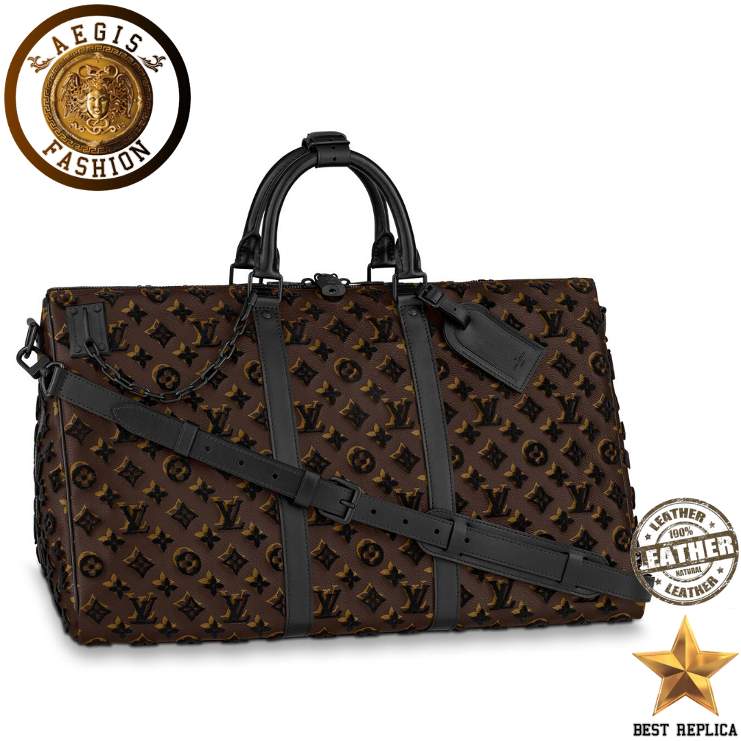 replica-louis-vuitton-keepall-triangle-bandouliere-50-black-monogram-tuffetage-canvas-handbag-aegis-fashion
