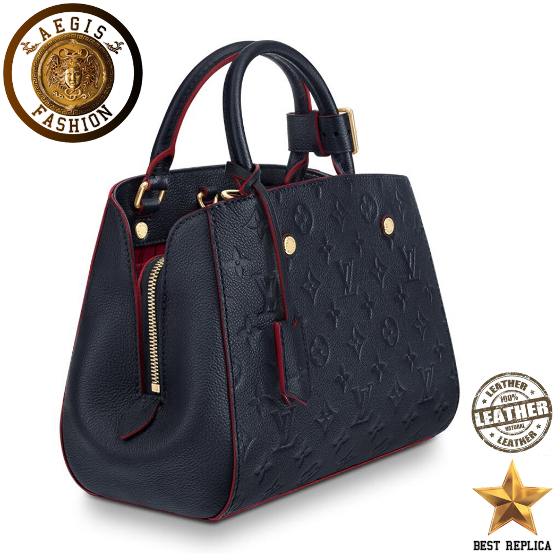 replica-louis-vuitton-montaigne-bb-monogram-empreinte-navy-blue-red-handbag-aegis-fashion
