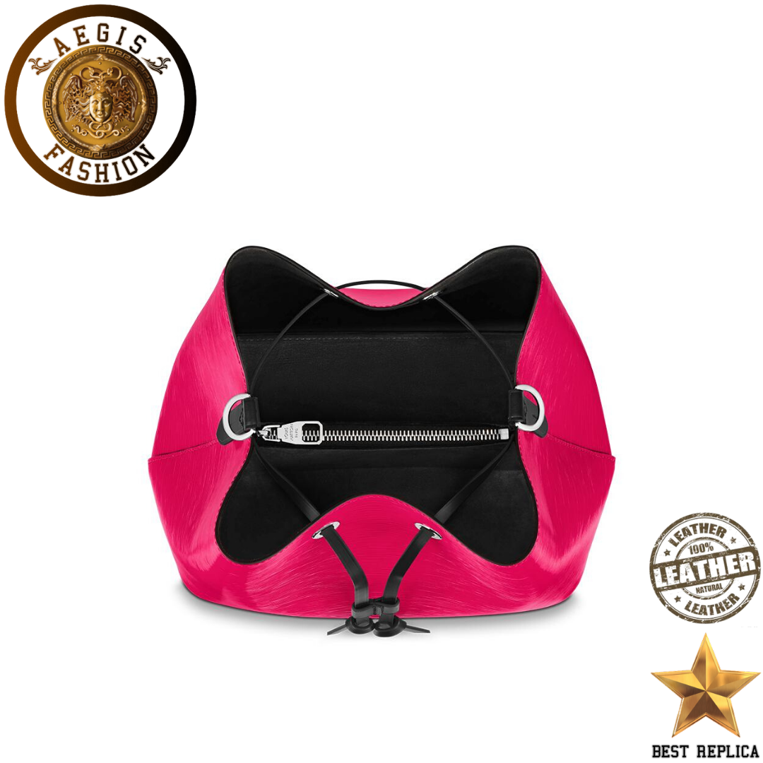 replica-louis-vuitton-neonoe-mm-bucket-epi-leather-grenade-pink-and-black-handbag-aegis-fashion