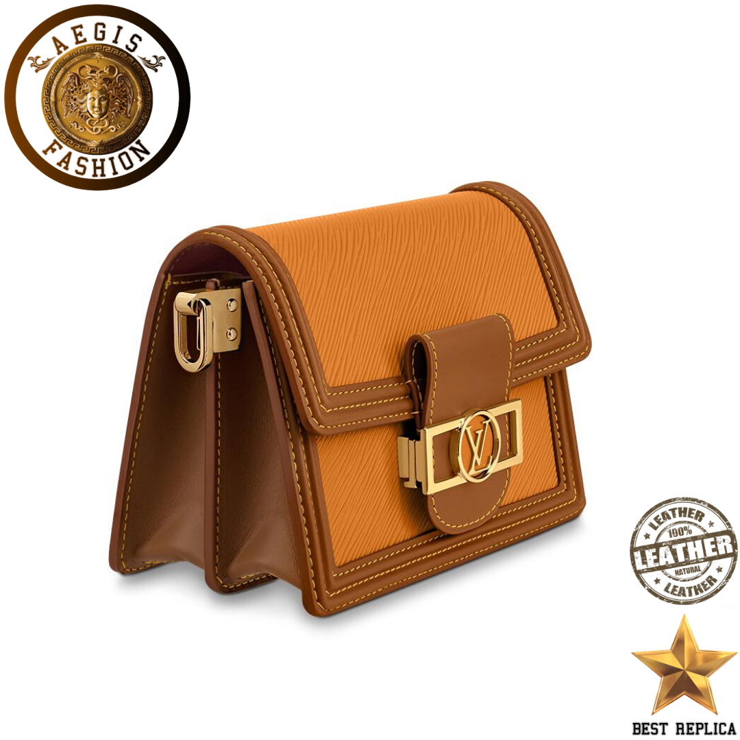 replica-new-this-season-louis-vuitton-mini-dauphine-epi-leather-saffron-yellow-handbag-aegis-fashion