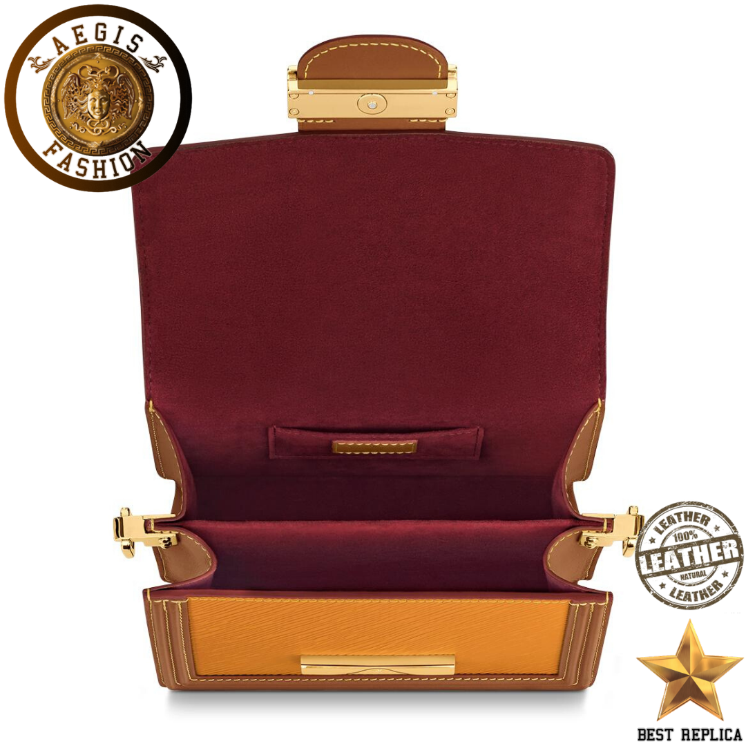 replica-new-this-season-louis-vuitton-mini-dauphine-epi-leather-saffron-yellow-handbag-aegis-fashion