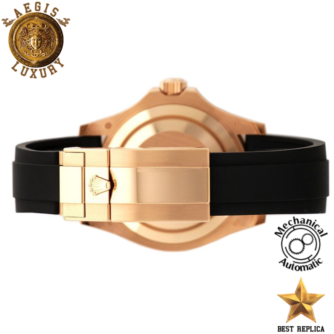 replica-rolex-yacht-master-rose-gold-rainbow-gem-set-bezel-rubber-strap-aegis-fashion