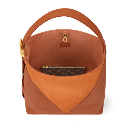 replica louis vuitton hobo mm bag cognac brown buvola handle premium material
