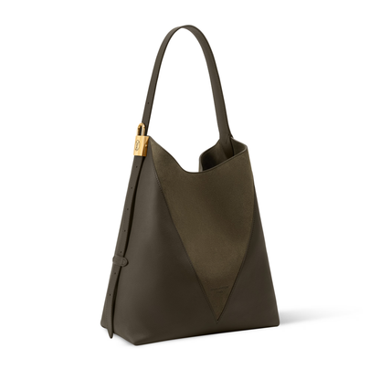 replica louis vuitton hobo mm bag buvola side angle elegant silhouette