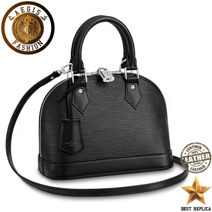replica louis vuitton alma bb epi leather black luxury designer mini handbag buvola