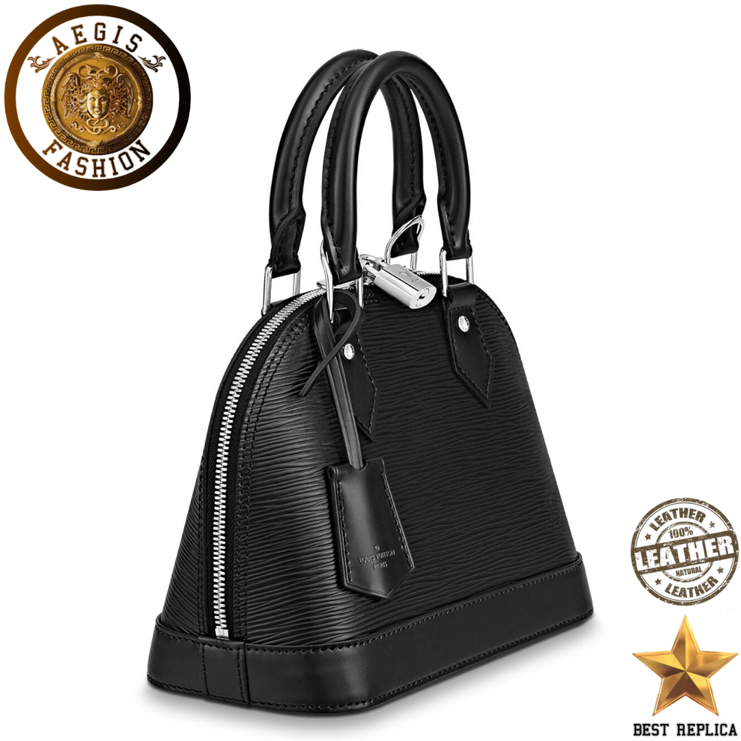 replica epi leather black louis vuitton alma bb premium designer handbag buvola