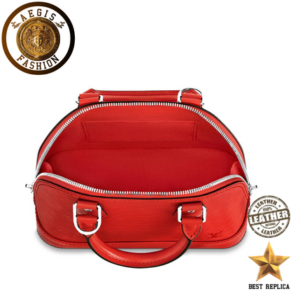 replica epi leather coquelicot red louis vuitton alma bb stylish high end mini bag buvola