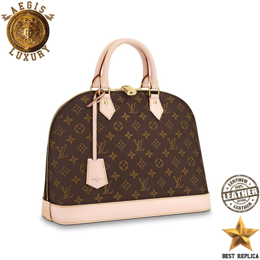 replica louis vuitton alma mm monogram canvas luxury designer spacious handbag buvola
