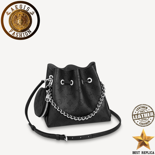 replica louis vuitton bella mahina black luxury designer handbag buvola