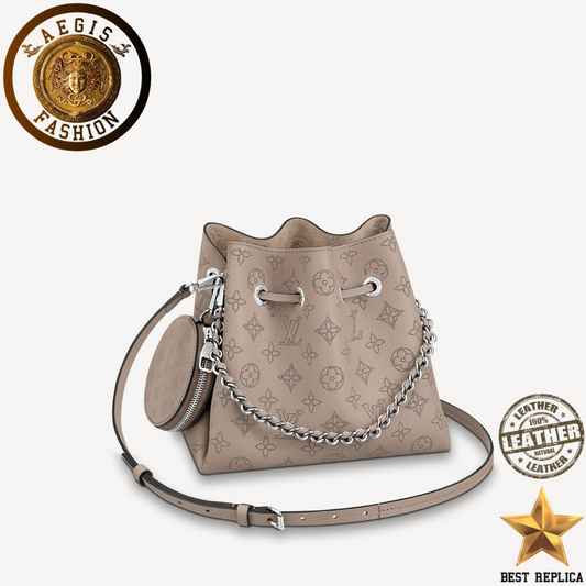 replica louis vuitton bella mahina galet gray luxury designer handbag buvola