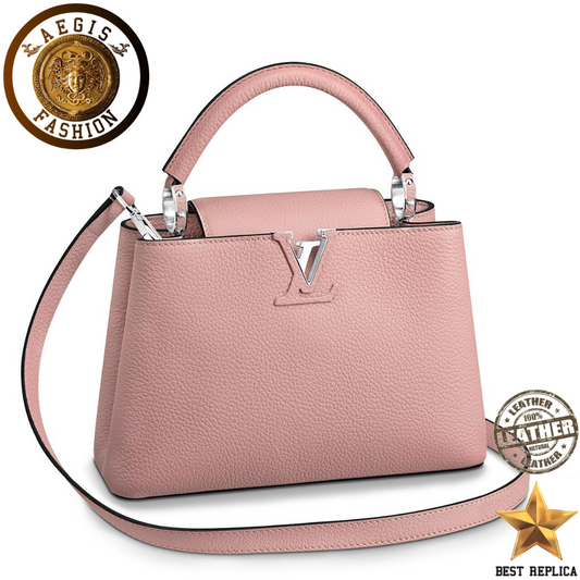 replica louis vuitton capucines bb taurillon leather magnolia pink luxury designer handbag buvola