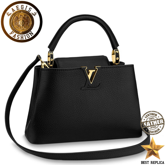 replica louis vuitton capucines bb taurillon leather noir black luxury designer handbag buvola