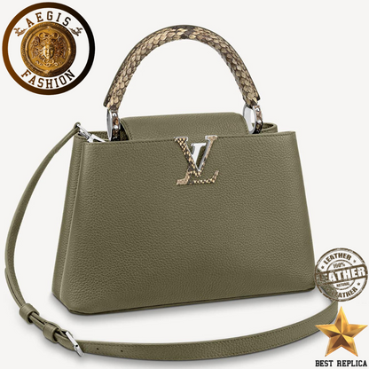 replica louis vuitton capucines mm taurillon cowhide leather luxury designer handbag buvola