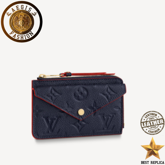 replica louis vuitton card holder recto verso monogram empreinte navy blue leather luxury designer accessory buvola