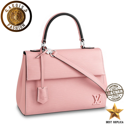 replica louis vuitton cluny bb epi leather rose ballerine pink luxury designer mini handbag buvola