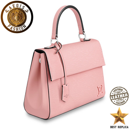 replica epi leather rose ballerine pink louis vuitton cluny bb premium designer handbag buvola