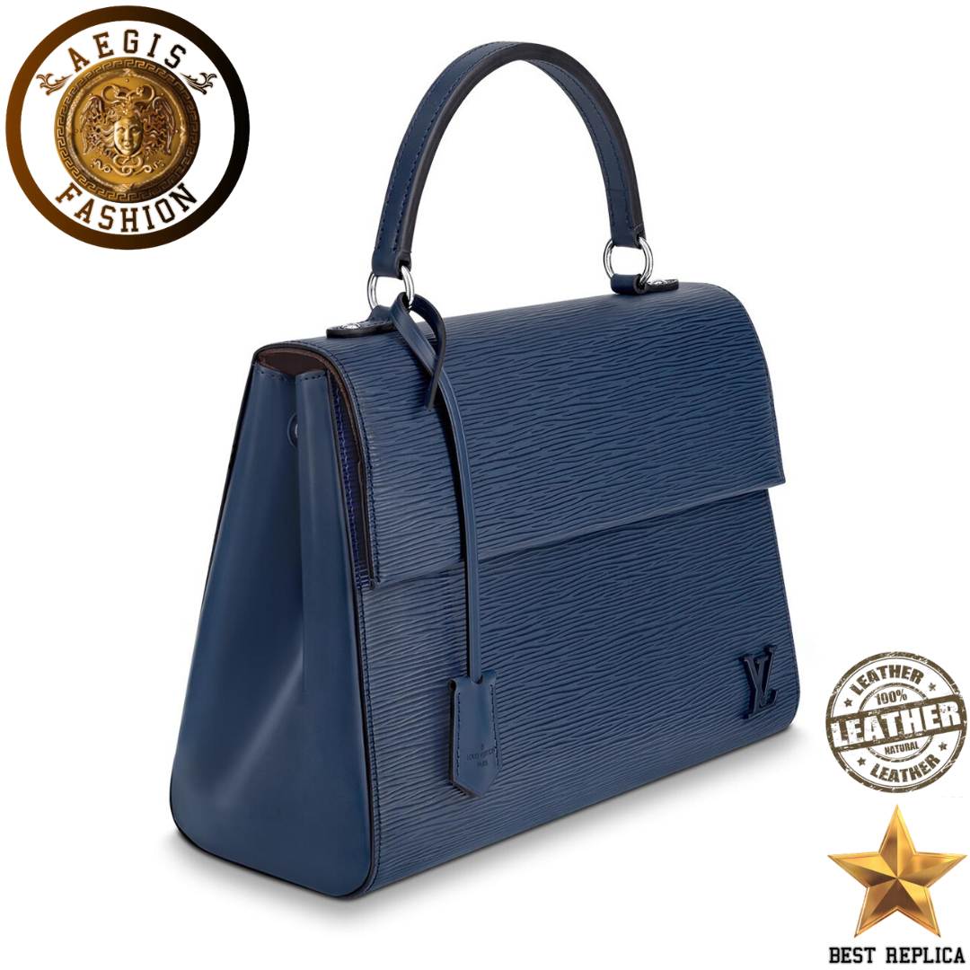 replica epi leather indigo blue louis vuitton cluny mm premium designer handbag buvola