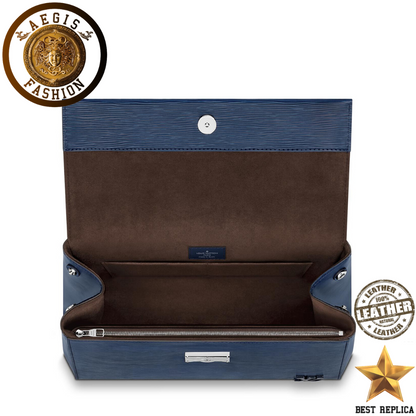 replica louis vuitton cluny mm indigo blue epi leather luxury everyday bag buvola