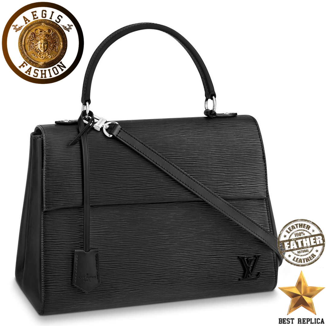 replica louis vuitton cluny mm epi leather noir black luxury designer handbag buvola