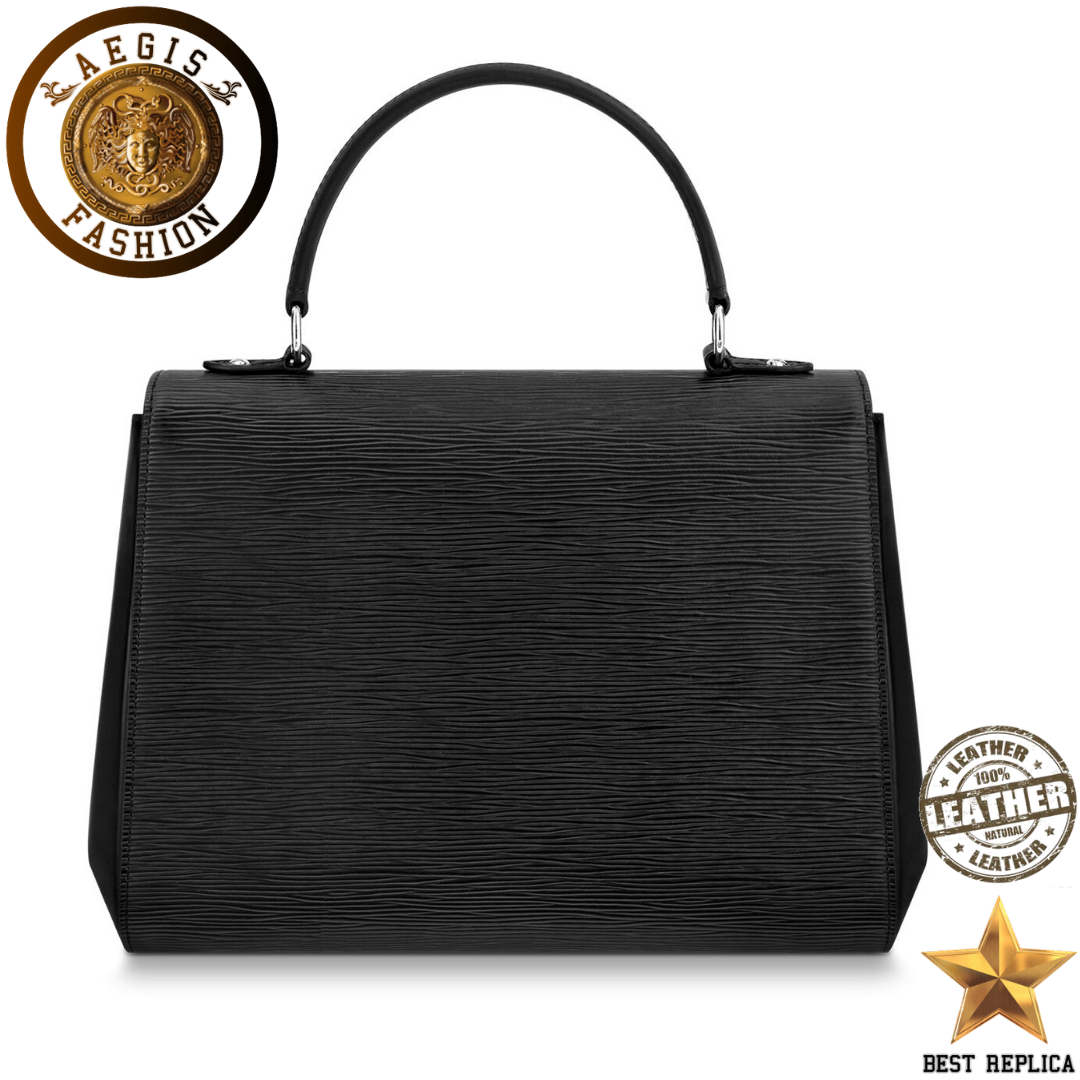 replica louis vuitton epi leather noir black cluny mm iconic designer handbag buvola