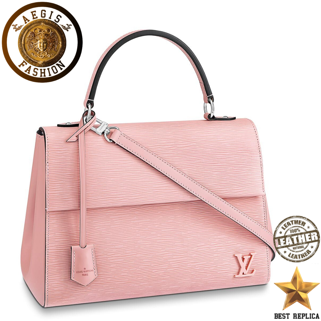 replica louis vuitton cluny mm epi leather rose ballerine pink luxury designer handbag buvola