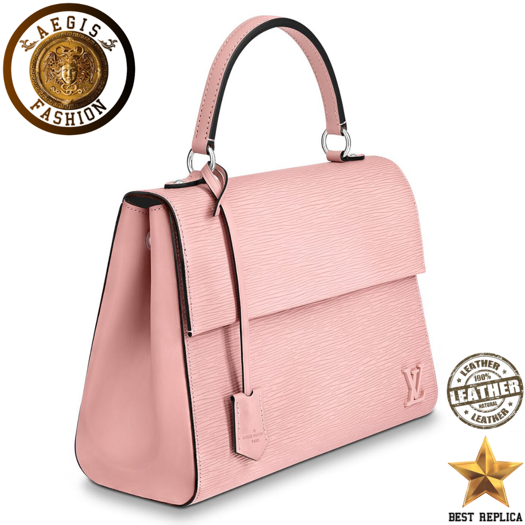 replica epi leather rose ballerine pink louis vuitton cluny mm premium designer handbag buvola
