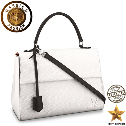 replica louis vuitton cluny mm epi leather white luxury designer handbag buvola