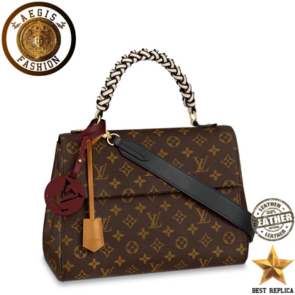 replica louis vuitton cluny mm monogram canvas creme beige luxury designer handbag buvola
