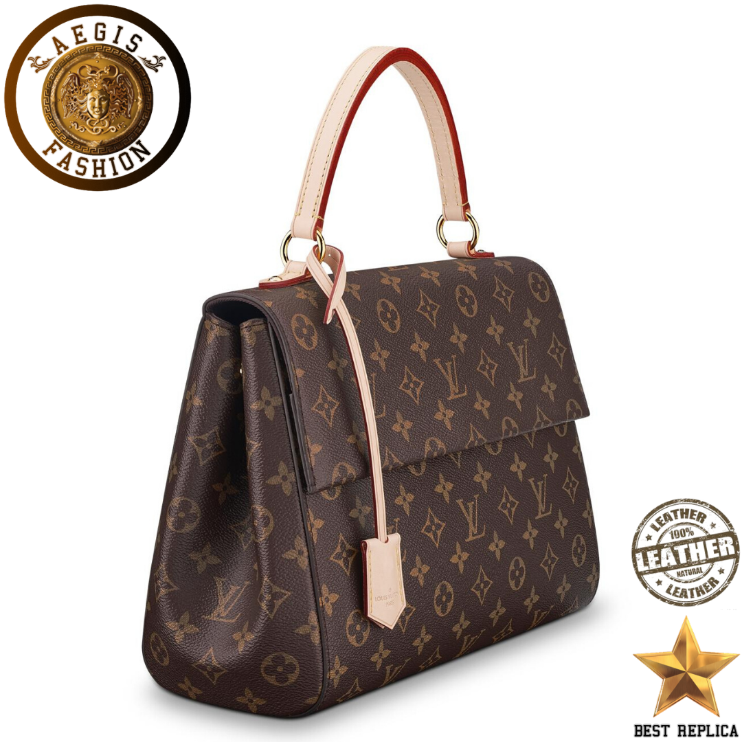 replica monogram canvas creme beige louis vuitton cluny mm premium designer handbag buvola