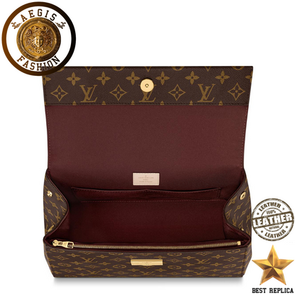 replica louis vuitton cluny mm monogram canvas havane brown luxury everyday bag buvola