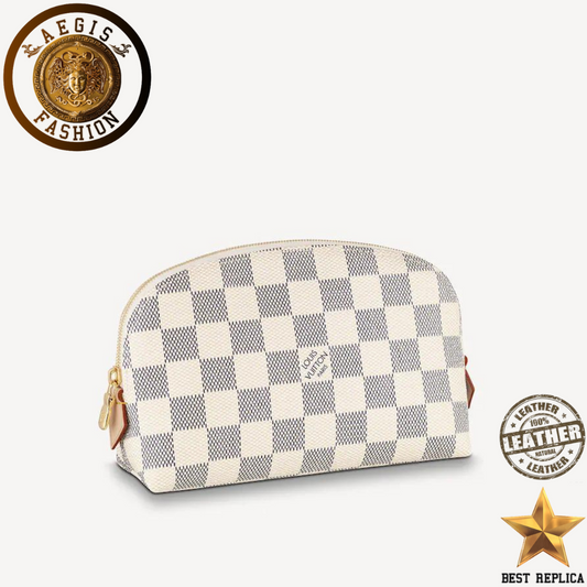 replica louis vuitton cosmetic pouch damier azur canvas luxury designer pouch buvola