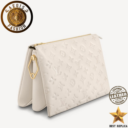 replica louis vuitton coussin pm cream monogram embossed leather premium designer handbag buvola