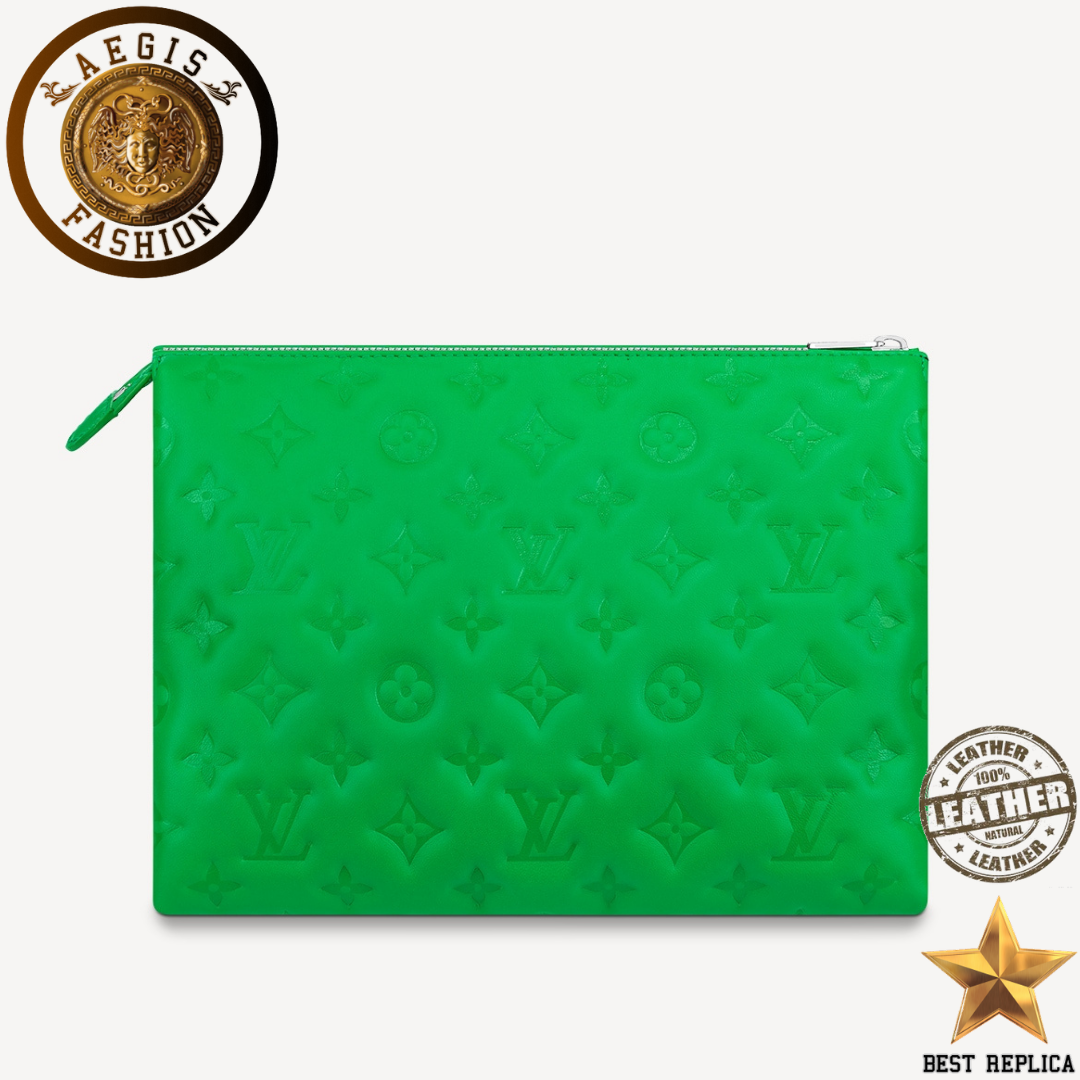 replica neon green leather louis vuitton coussin pm designer handbag buvola