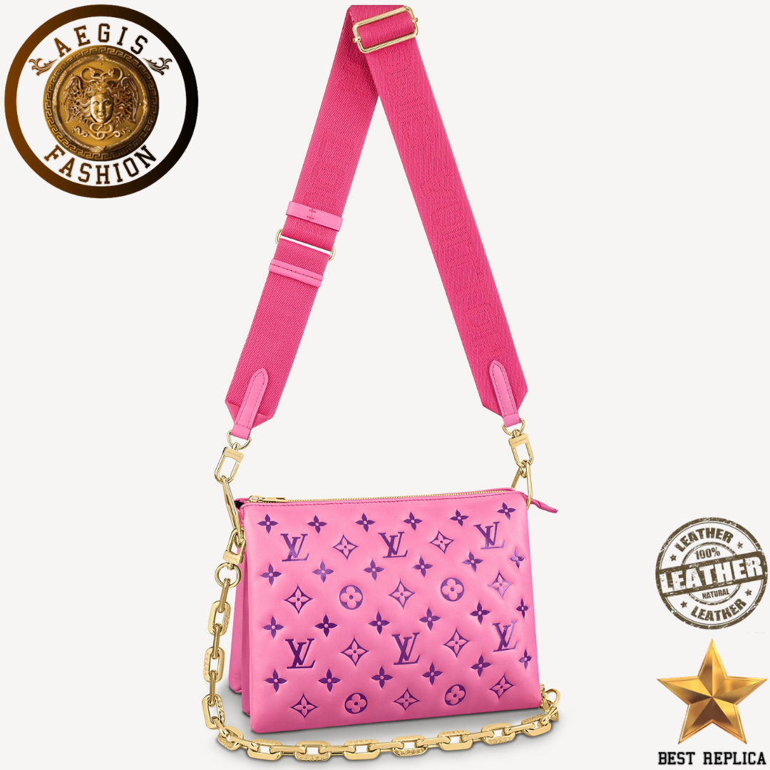 replica louis vuitton coussin pm pink luxury designer shoulder bag buvola