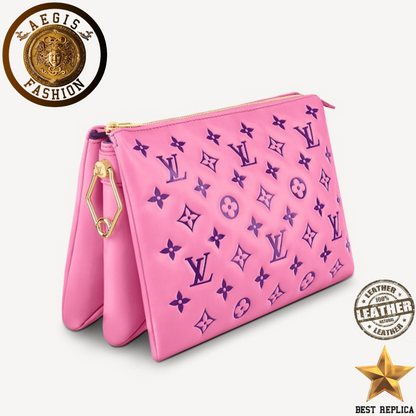 replica louis vuitton coussin pm pink monogram leather premium designer handbag buvola