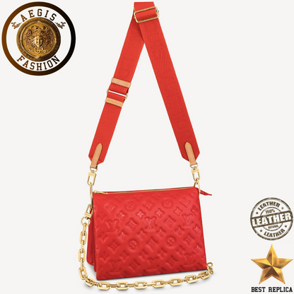 replica louis vuitton coussin pm red luxury designer shoulder bag buvola