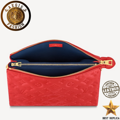 replica louis vuitton coussin pm red padded leather luxury shoulder bag buvola