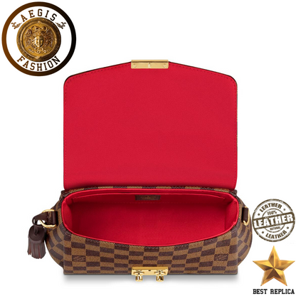 replica louis vuitton croisette damier ebene structured luxury handbag buvola