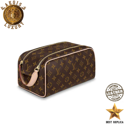 replica monogram canvas dopp kit toilet pouch louis vuitton elegant toiletry bag buvola