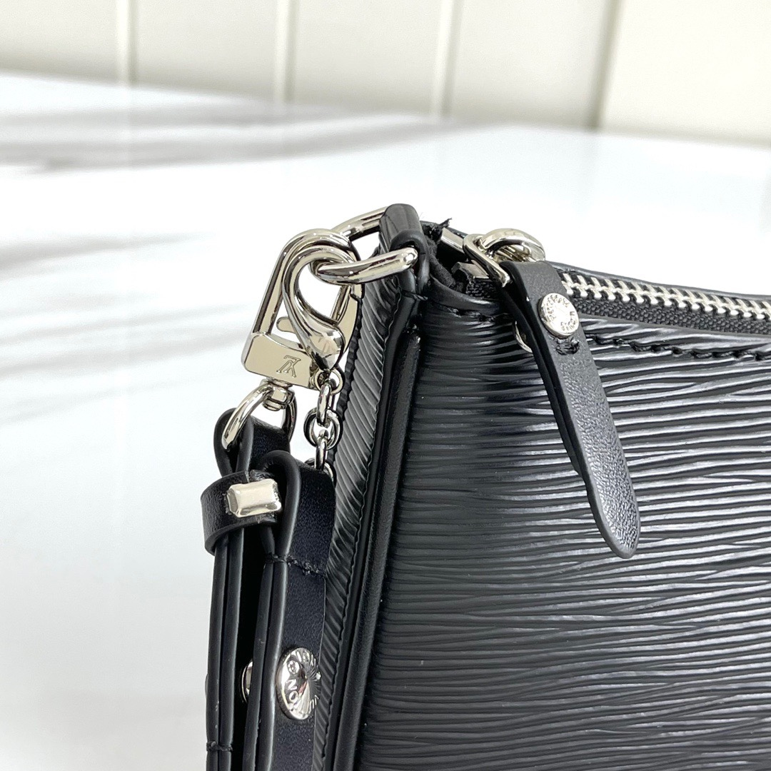 replica louis vuitton easy pouch on strap black leather premium luxury pouch handbag buvola