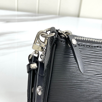 replica louis vuitton easy pouch on strap black leather premium luxury pouch handbag buvola