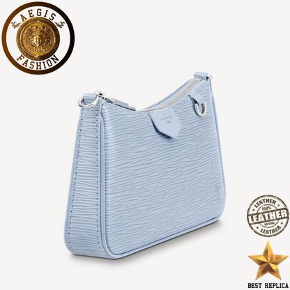 replica louis vuitton easy pouch on strap bleu celeste blue leather premium designer pouch bag buvola