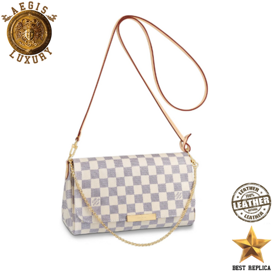 replica louis vuitton favorite mm damier azur canvas luxury designer shoulder bag buvola