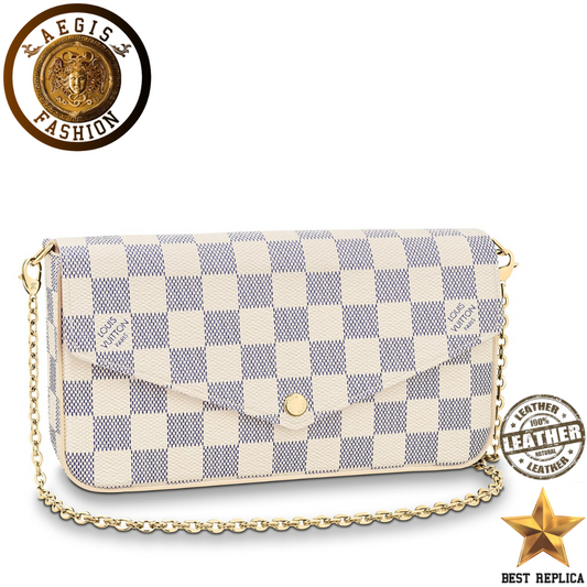 replica louis vuitton felicie pochette damier azur luxury designer handbag buvola