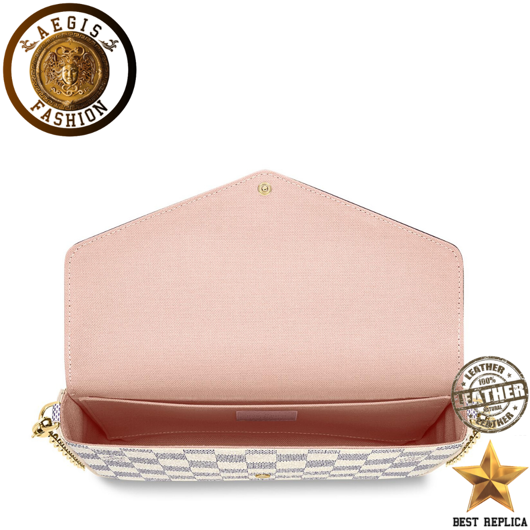 replica louis vuitton felicie pochette damier azur structured luxury handbag buvola