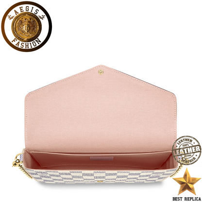 replica louis vuitton felicie pochette damier azur structured luxury handbag buvola