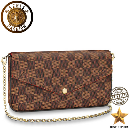 replica louis vuitton felicie pochette damier ebene luxury designer handbag buvola