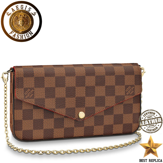 replica louis vuitton felicie pochette damier ebene luxury designer handbag buvola